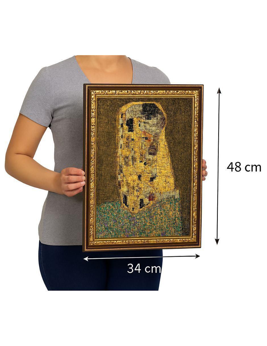 Rompecabezas Gustav Klimt El Beso con marco Trefl 500 piezas