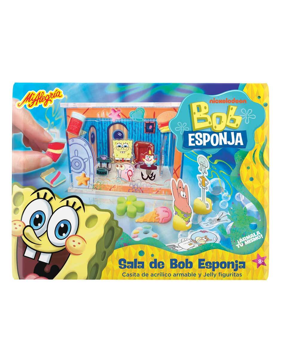 Sala de Bob Esponja casita de acrílico armable y jelly figuritas 2544 1