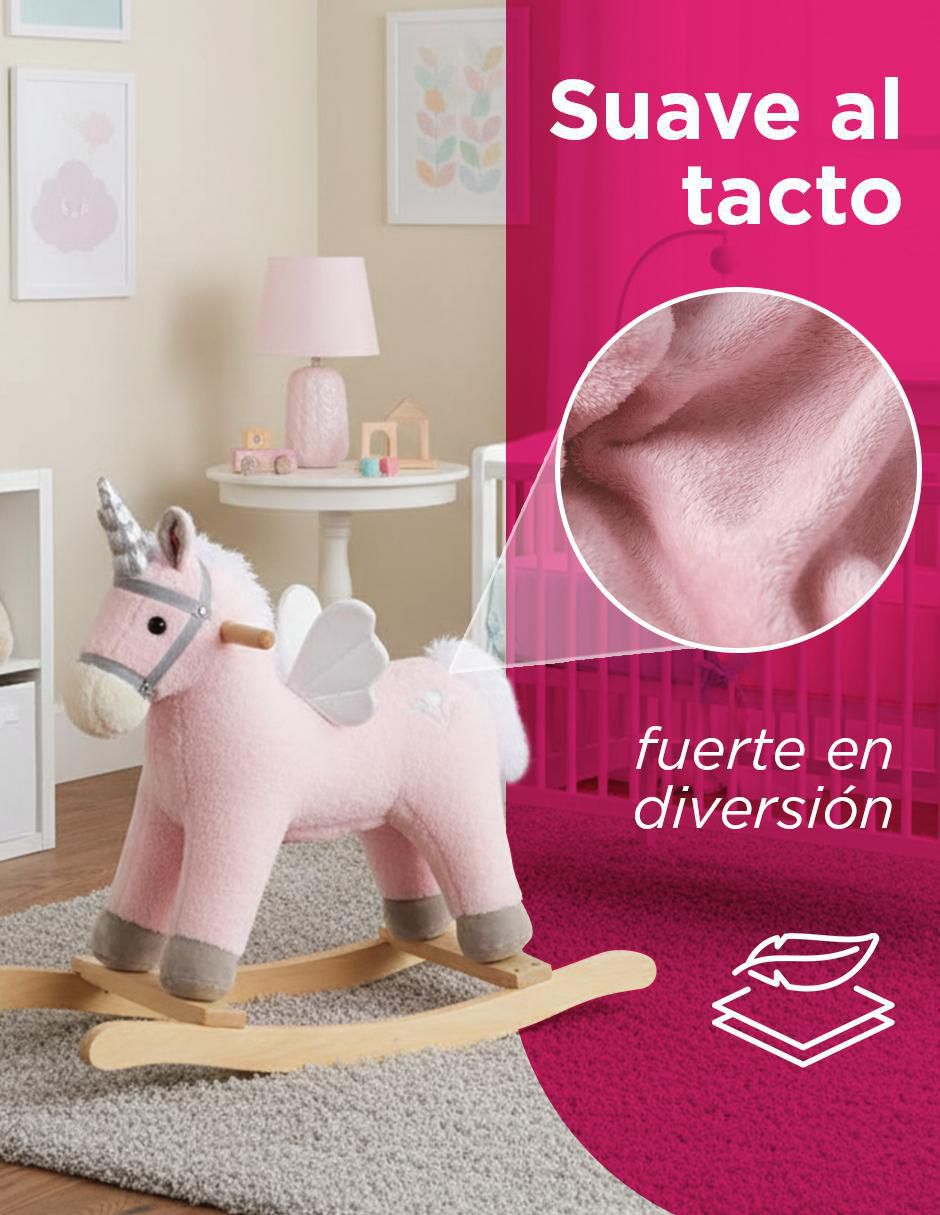 Balancín montable Unicornio Rosa de los Cielos con sonido de batería 5