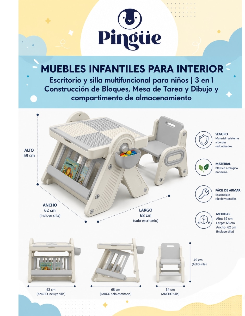 Tocador de juguete Pingüe