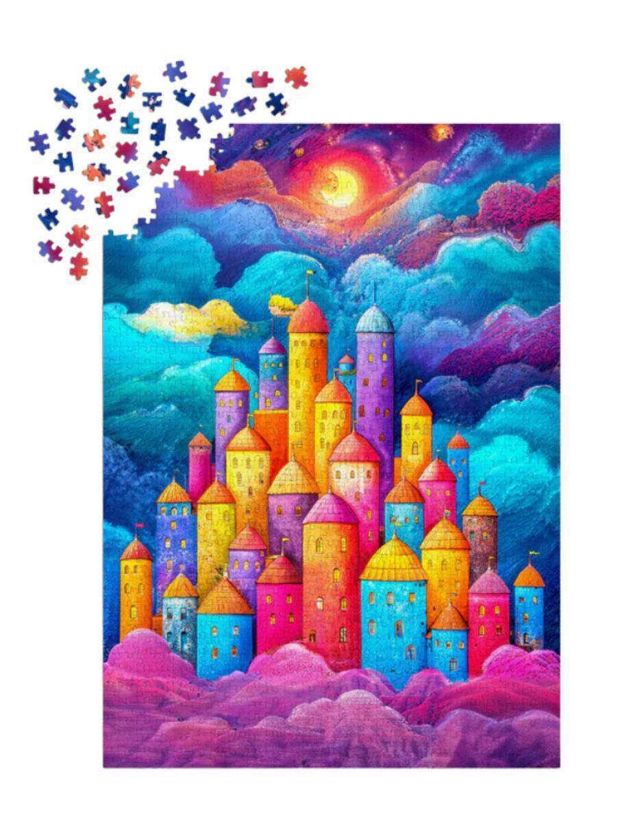Rompecabezas Fortaleza Entre Nubes Enjoy Puzzle 1000 piezas