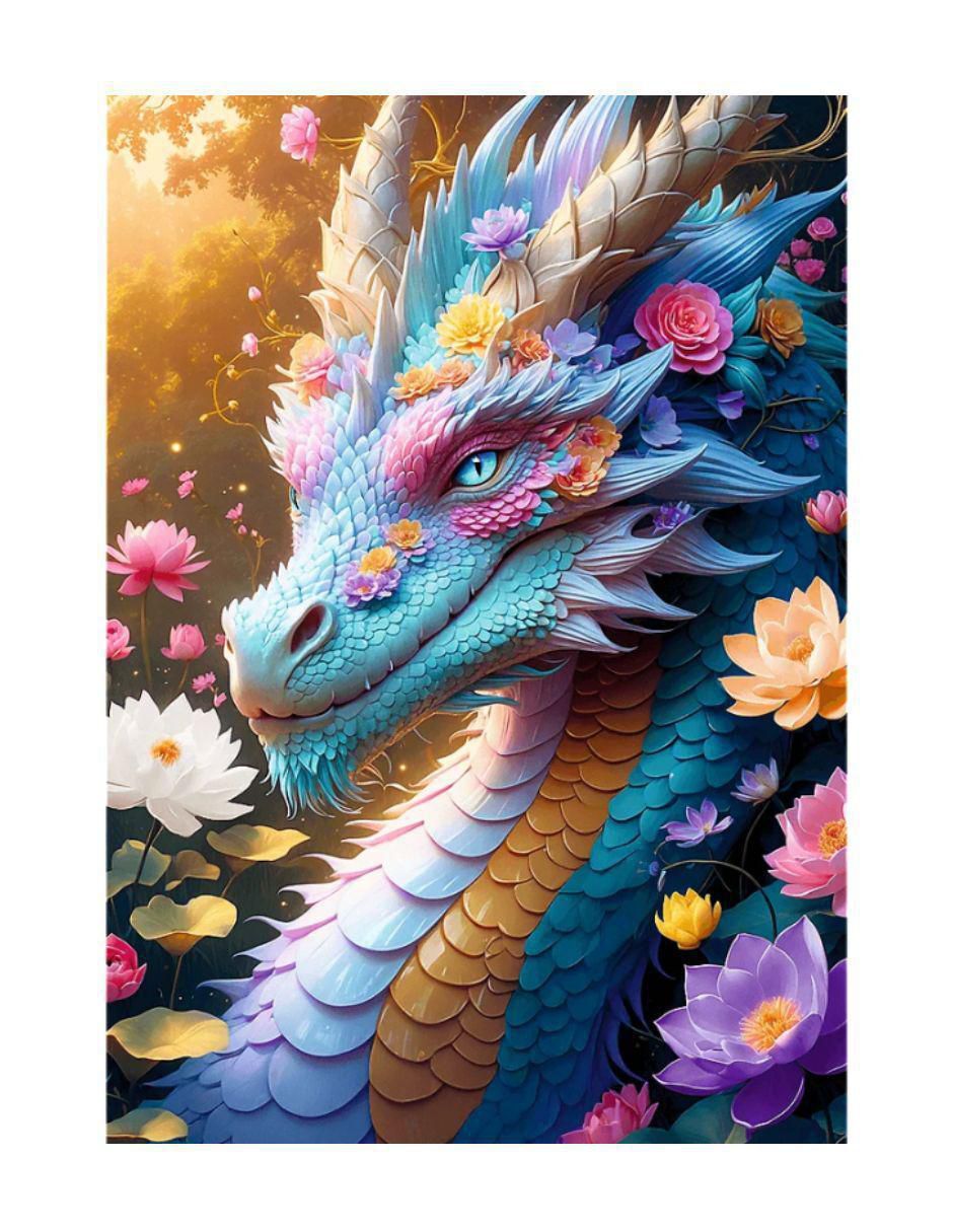 Rompecabezas Dragón con Flores 1000 piezas 2