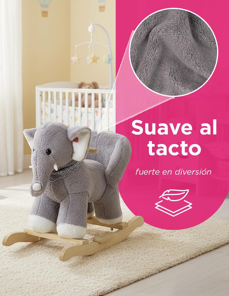 Balancín montable trompy el elefante abrazable con sonido de batería unisex