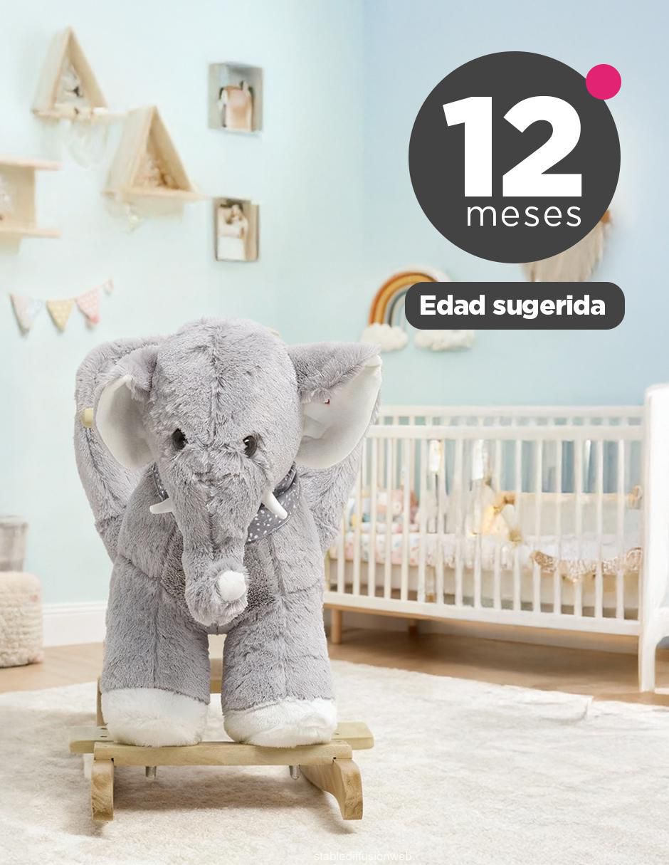 Balancín montable trompy el elefante abrazable con sonido de batería unisex