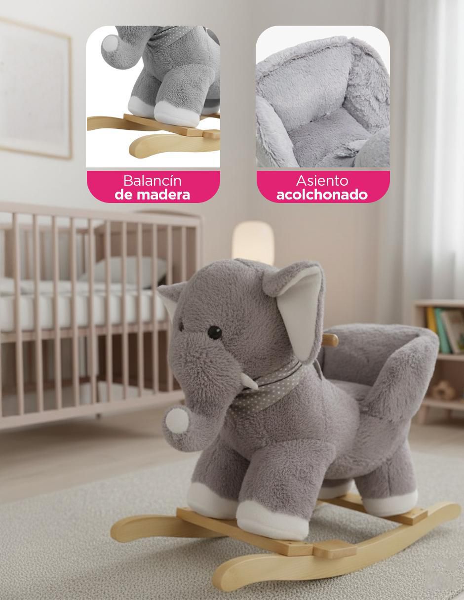 Balancín montable trompy el elefante abrazable con sonido de batería unisex 7