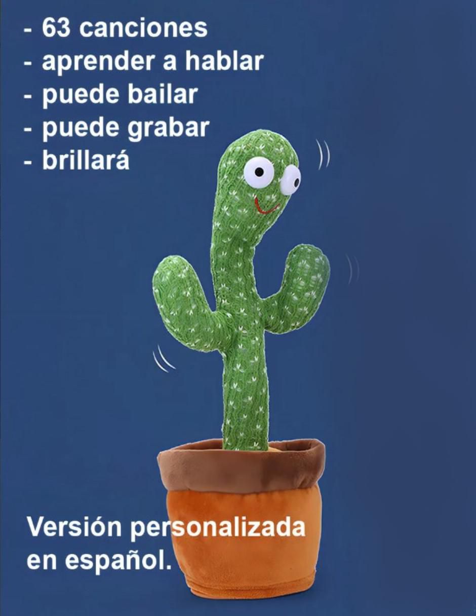 Peluche de Cactus luminoso, baila, canta y repite voz 2