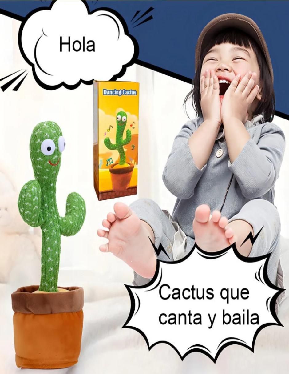 Peluche de Cactus luminoso, baila, canta y repite voz 6