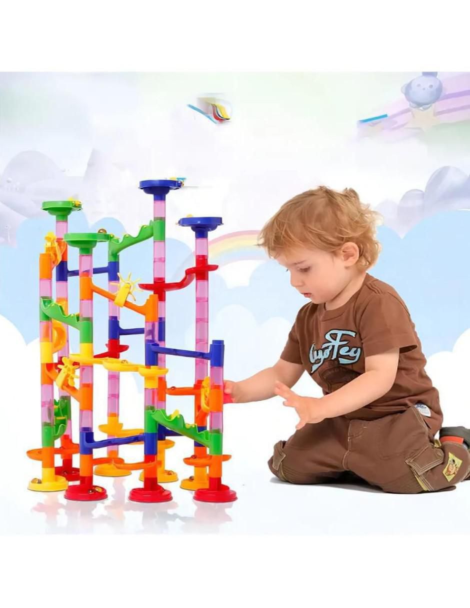 Set construcción Pista de juguete para canicas armable