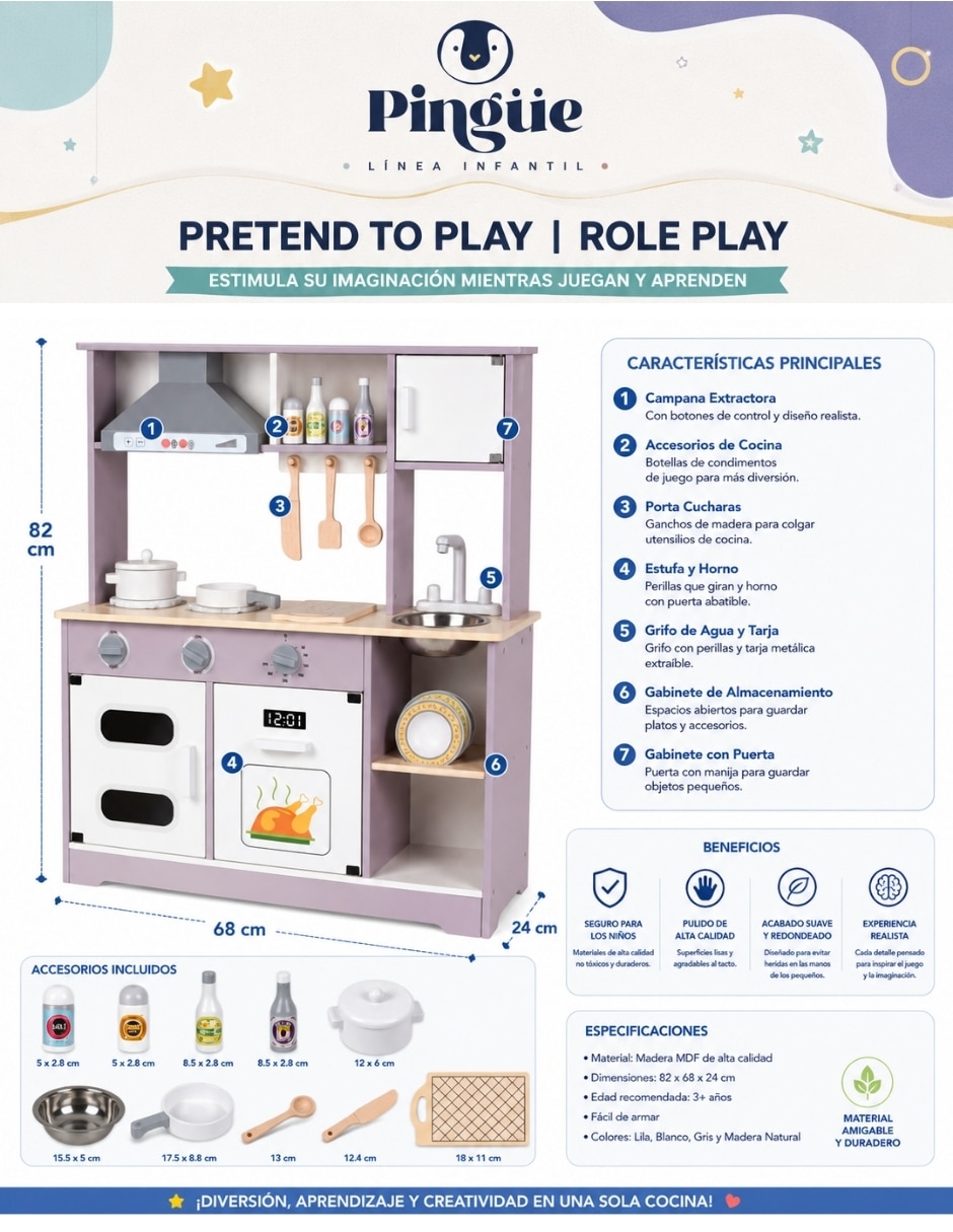 Cocina de juguete Pingüe