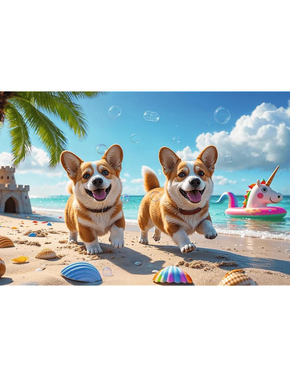 Rompecabezas perritos en la arena 100 piezas