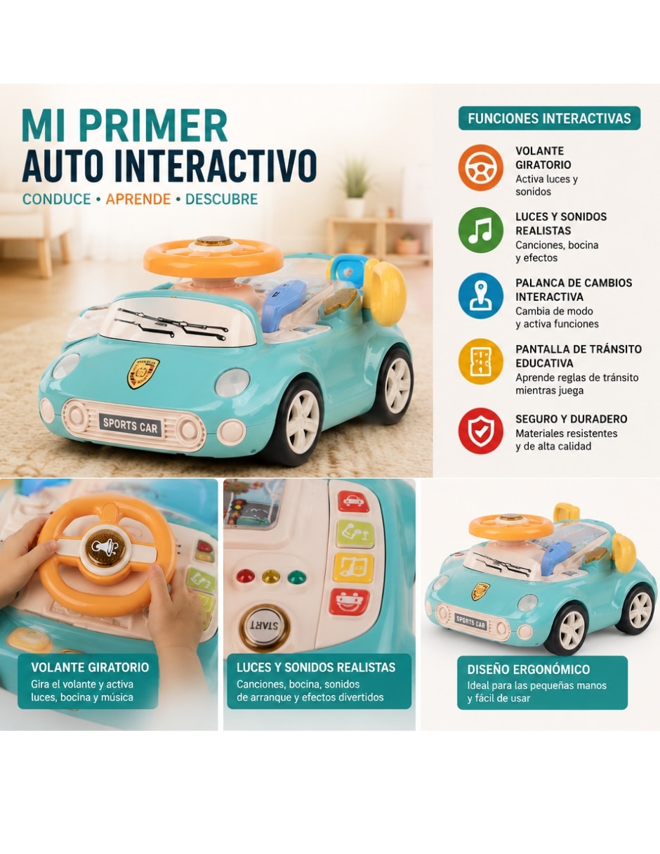 Volante aprendizaje multifunciones interactivo Pingüe juego de rol para niños