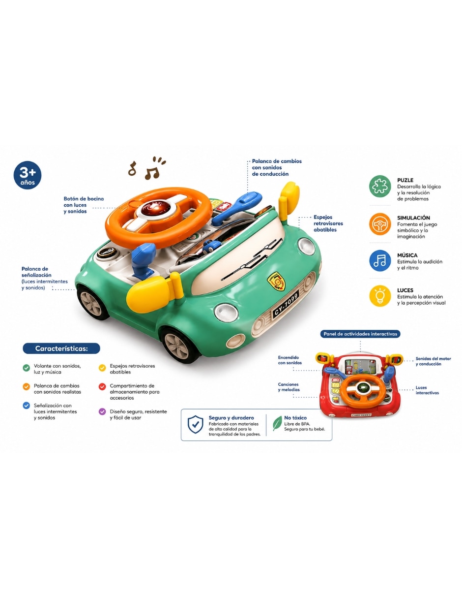 Volante aprendizaje multifunciones interactivo Pingüe juego de rol para niños