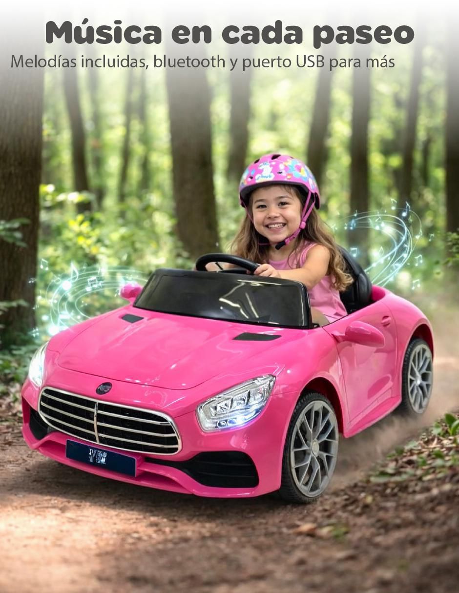 Automóvil montable con control remoto recargable para niña 7