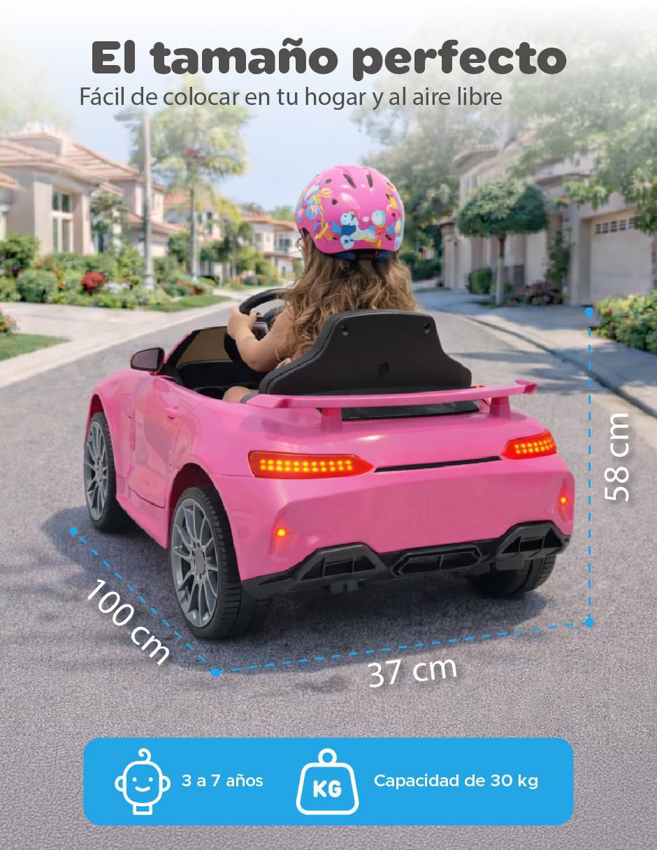 Automóvil montable con control remoto recargable para niña 12