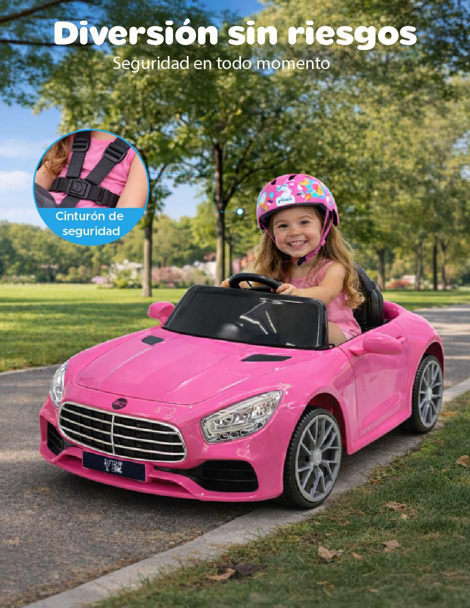 Automóvil montable con control remoto recargable para niña 10