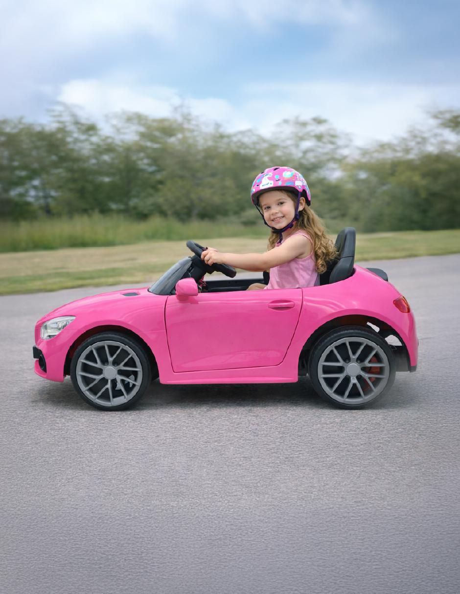 Automóvil montable con control remoto recargable para niña 6