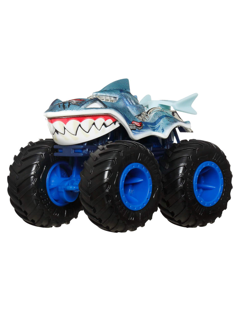 Vehículo monster truck shark vs dino multipack 4