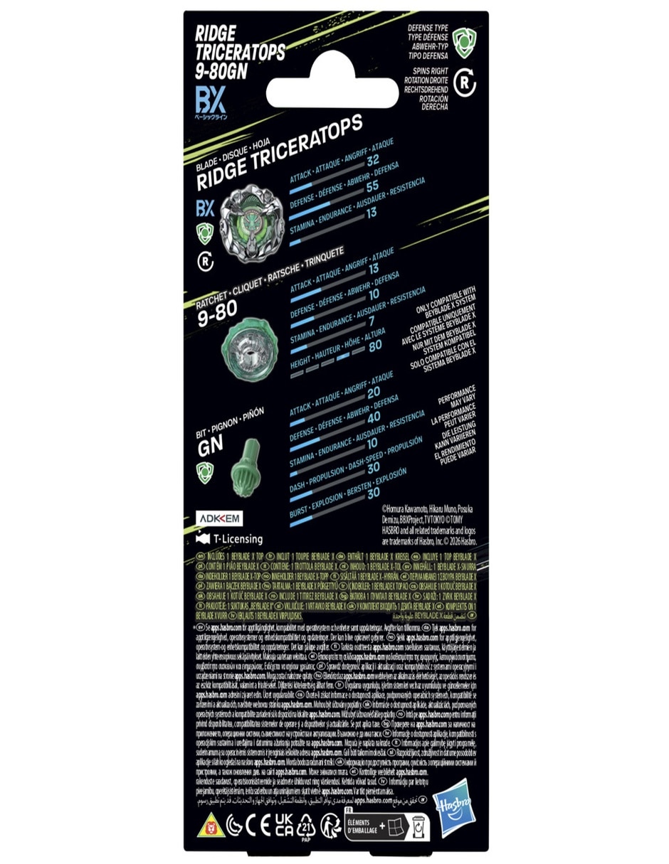 Ridge Triceratops 9-80Gn X Beyblade 4