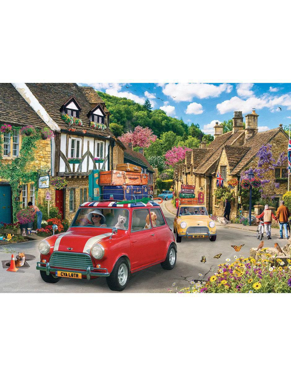 Rompecabezas Autos clásicos Mini cooper de viaje by L. Kate Eurographics 1000 piezas