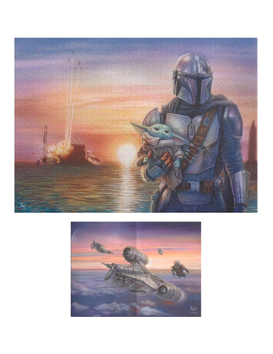 Rompecabezas Star Wars Premium Mandalorian Thomas Kinkade 1000 piezas 9