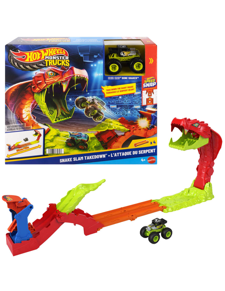 HOT WHEELS Pista Armable Hot Wheels Monster Trucks Mordida De Serpiente