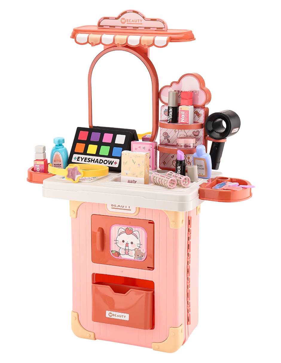 Maleta salón de belleza juego de rol para niños 9