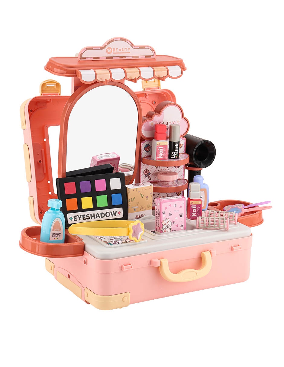 Maleta salón de belleza juego de rol para niños 10