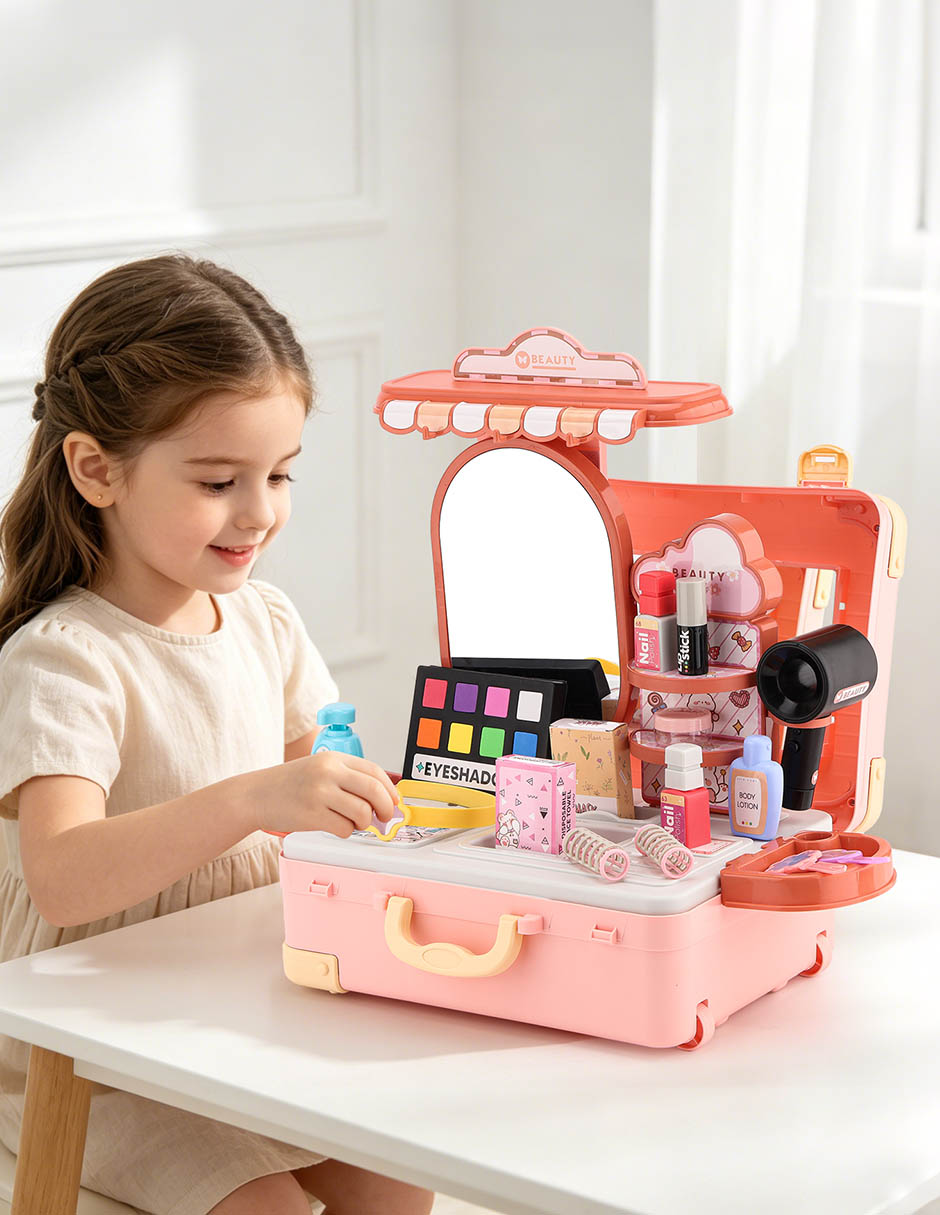 Maleta salón de belleza juego de rol para niños 6