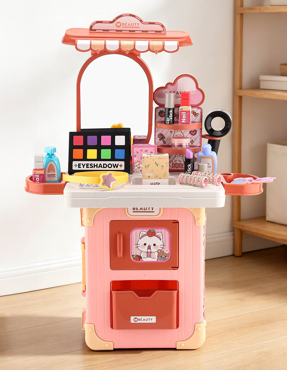 Maleta salón de belleza juego de rol para niños 8
