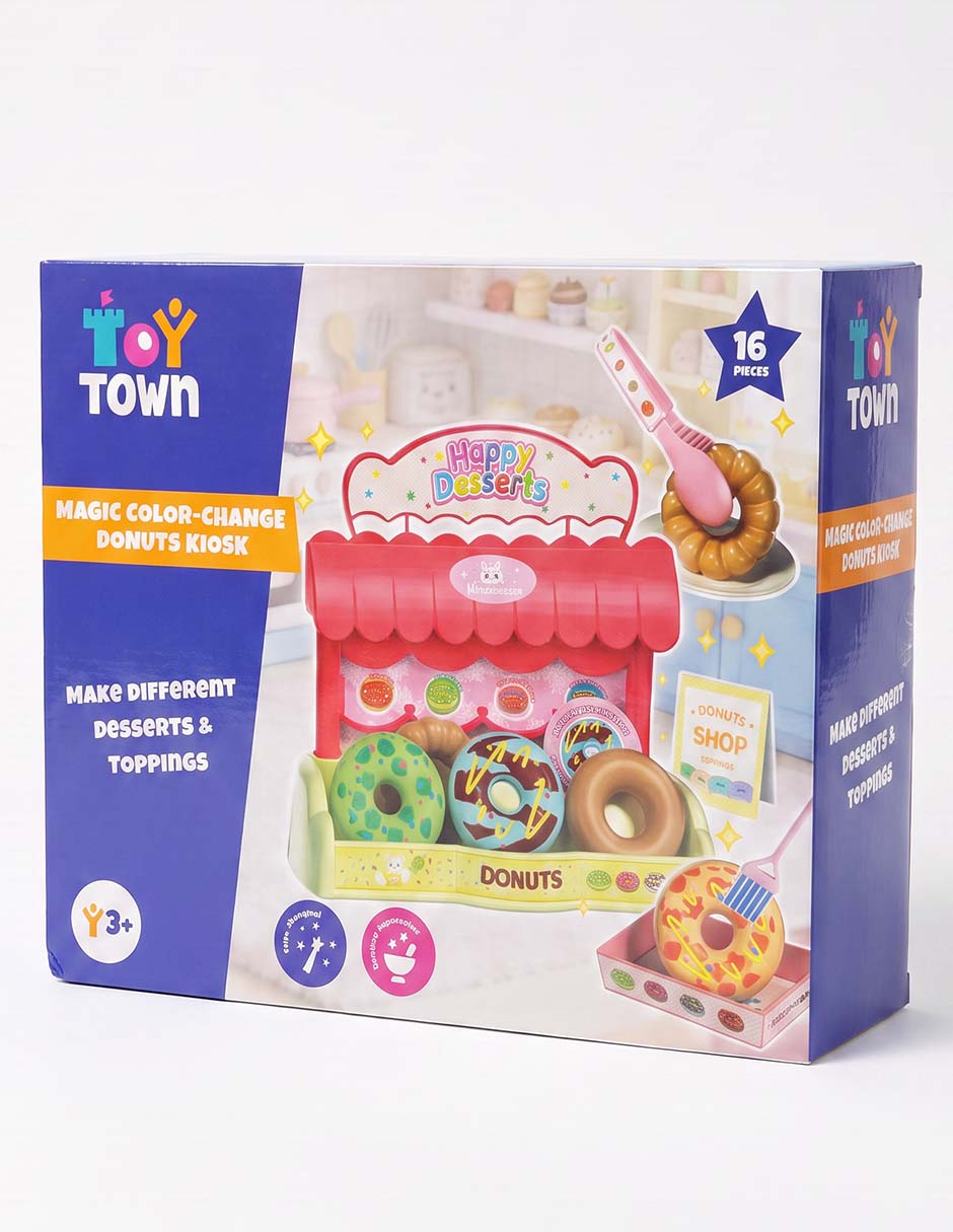 Kiosko de donas cambia de color juego de rol para niños 2