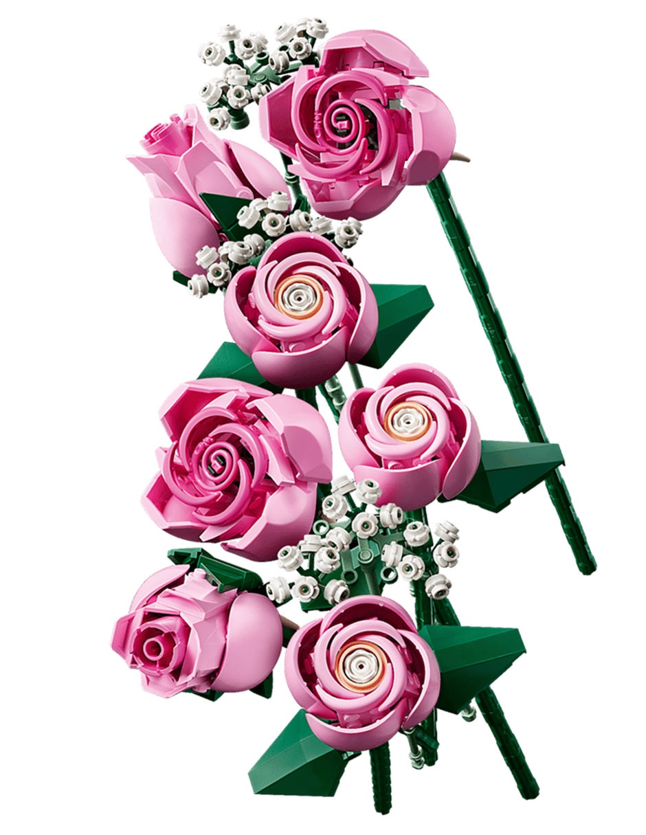 Set construcción lego botanicals ramo de rosas rosadas flores 6