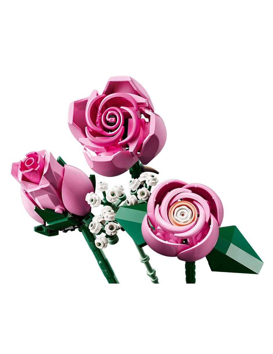 Set construcción lego botanicals ramo de rosas rosadas flores 7