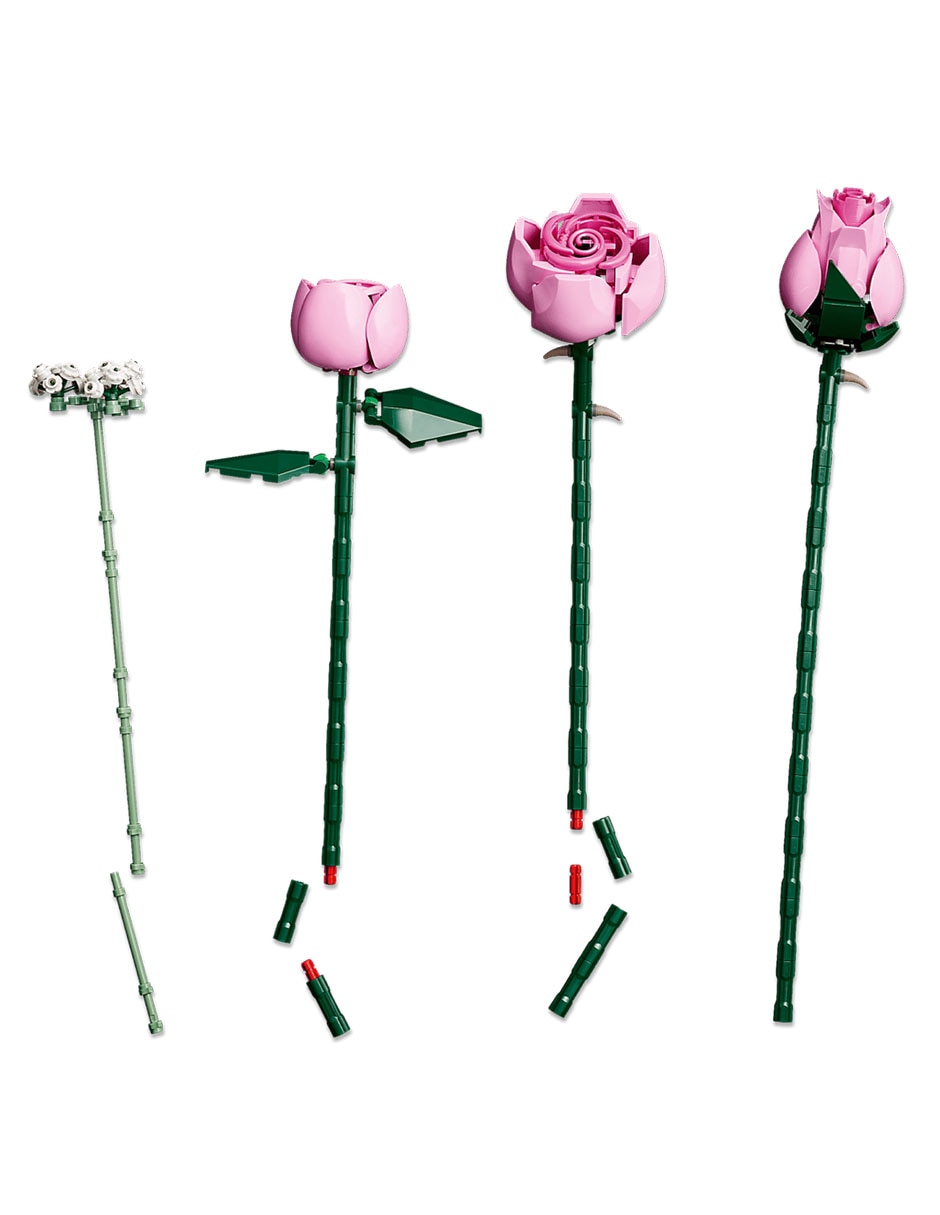Set construcción lego botanicals ramo de rosas rosadas flores 8