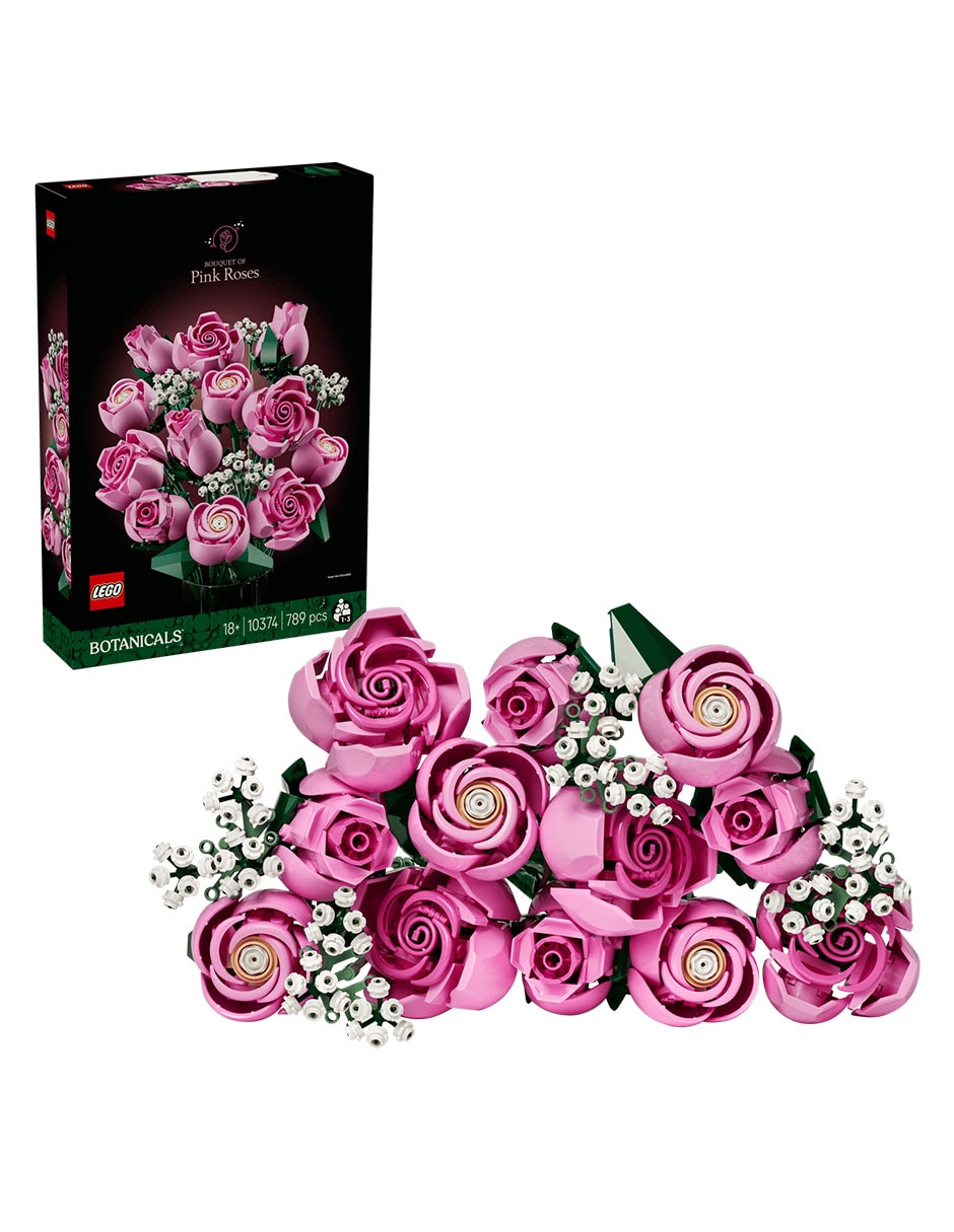 Set construcción lego botanicals ramo de rosas rosadas flores 1