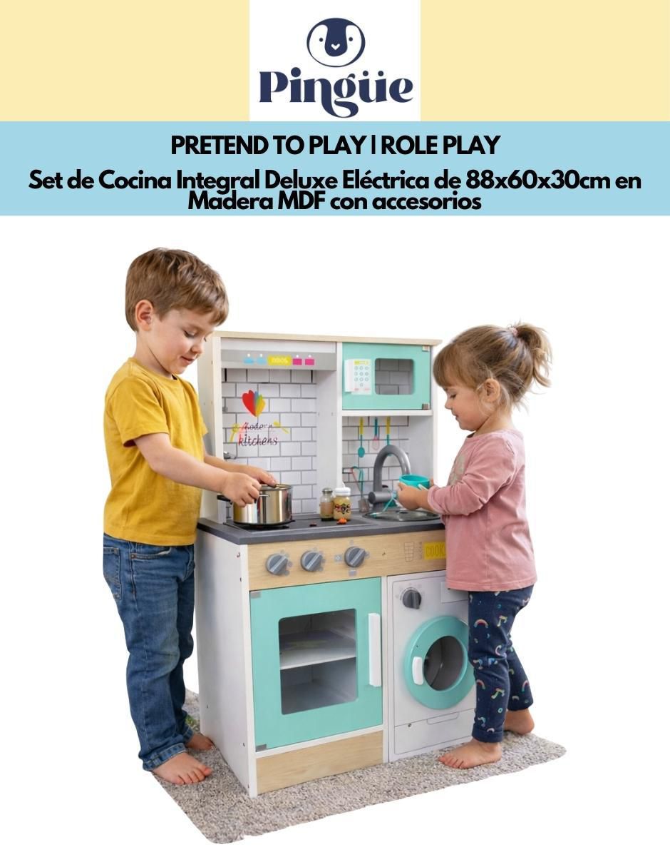 Set de cocina integral premium pingüe juego de rol para niños