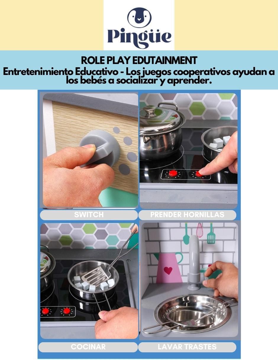 Set de cocina integral premium pingüe juego de rol para niños