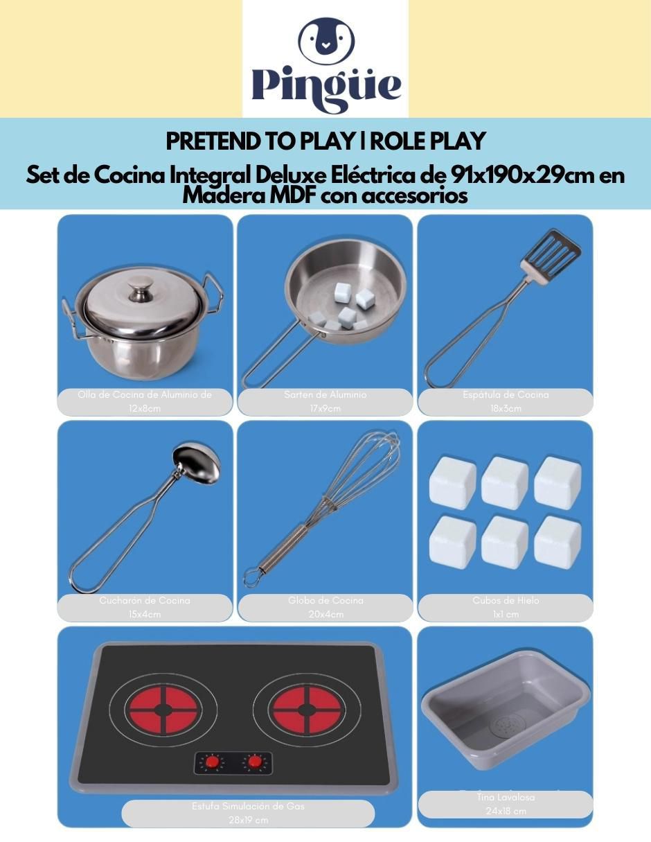 Set de cocina integral deluxe pingüe juego de rol para niños