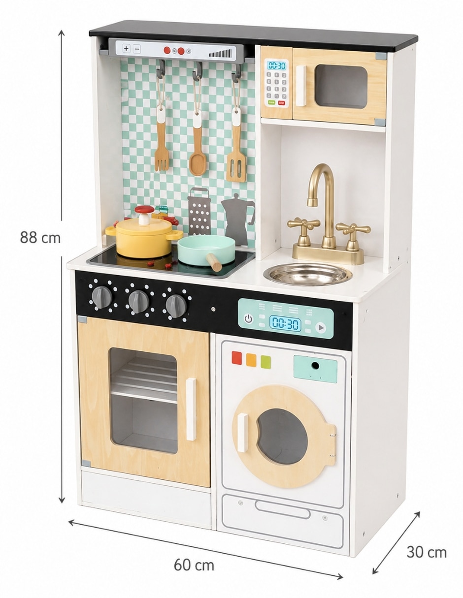 Set de cocina integral de lujo en madera MDF Pingüe juego de rol para niños