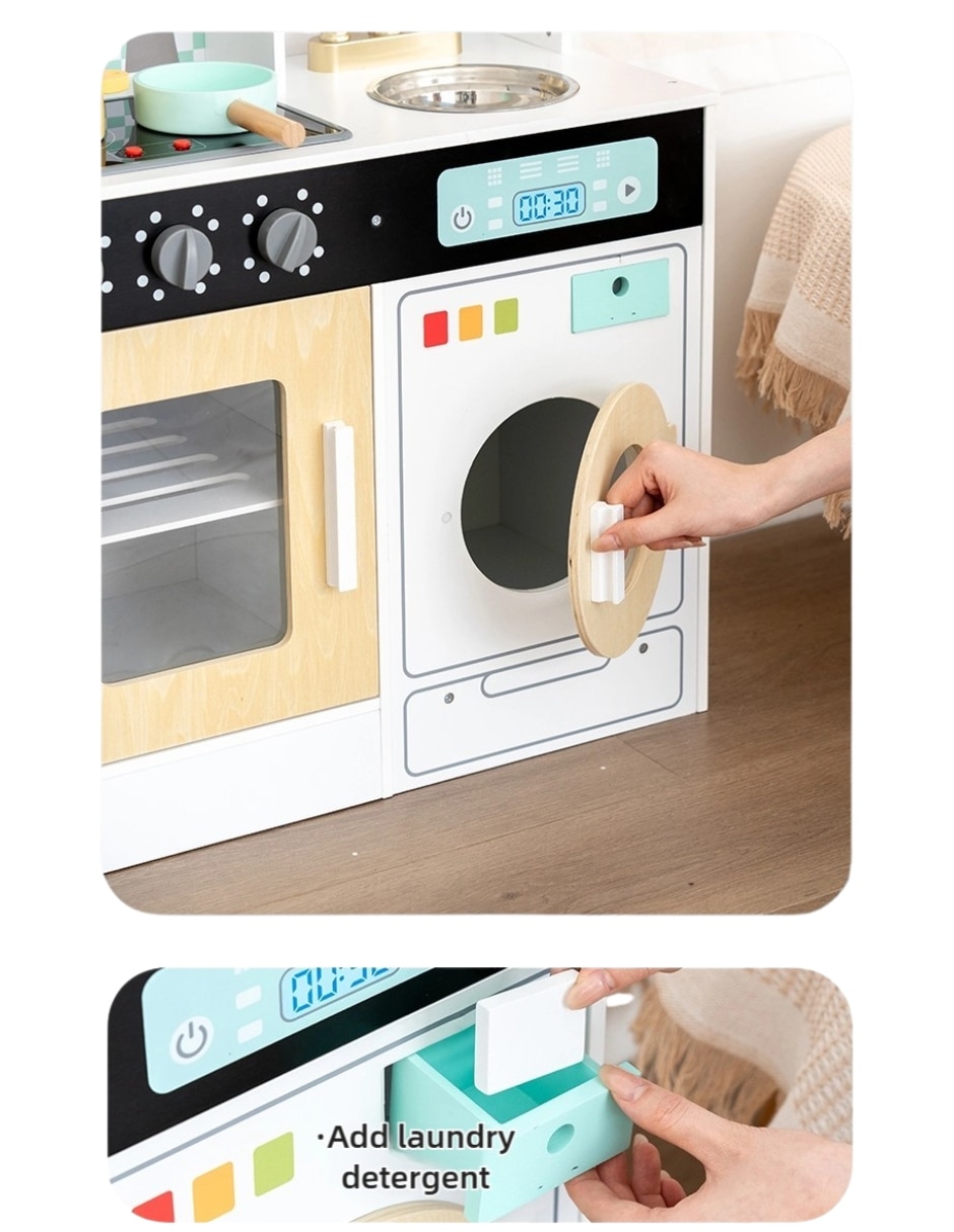 Set de cocina integral de lujo en madera MDF Pingüe juego de rol para niños