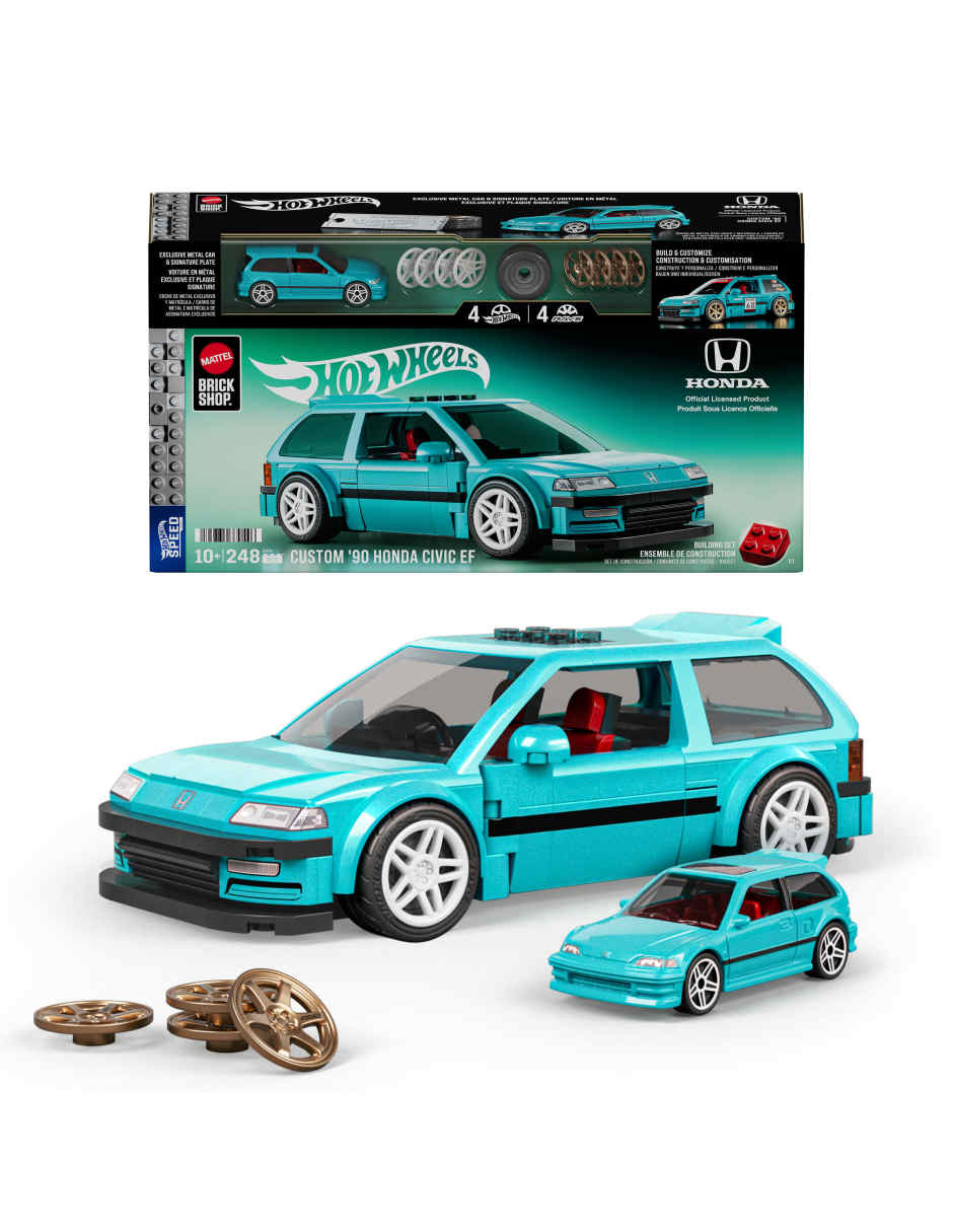 Set Construcción Hot Wheels Speed Custom '90 Honda Civic Ef Jhf62 Mattel Brickshop 2