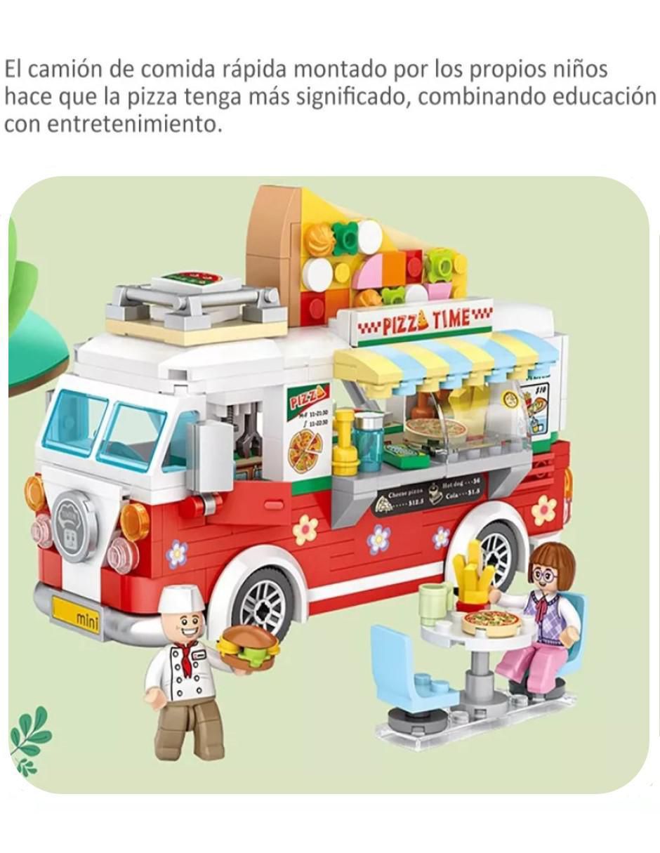 Bloques Cm-top Carrito de pizzas de juguete con bloques de construcción Toy770