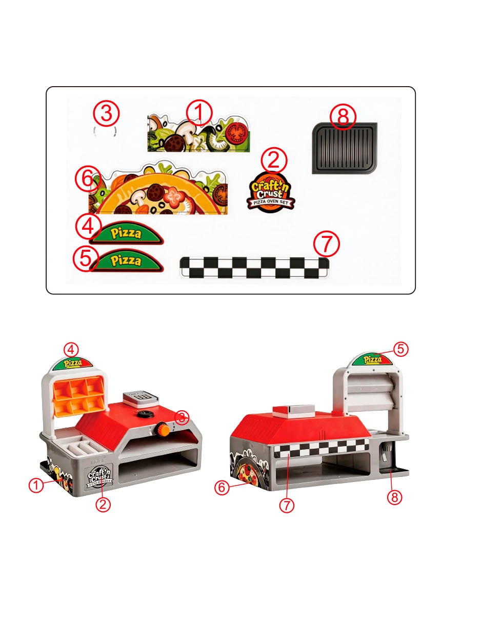 Horno para hacer pizza juego de rol para niños