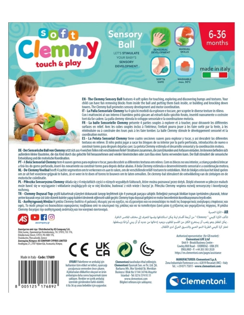 Sensorial Ball Soft Clemmy Touch & Play juego estimulación temprana unisex 5