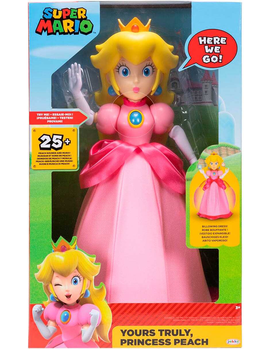 Figura de acción articulada super princesa peach con movimiento y sonido