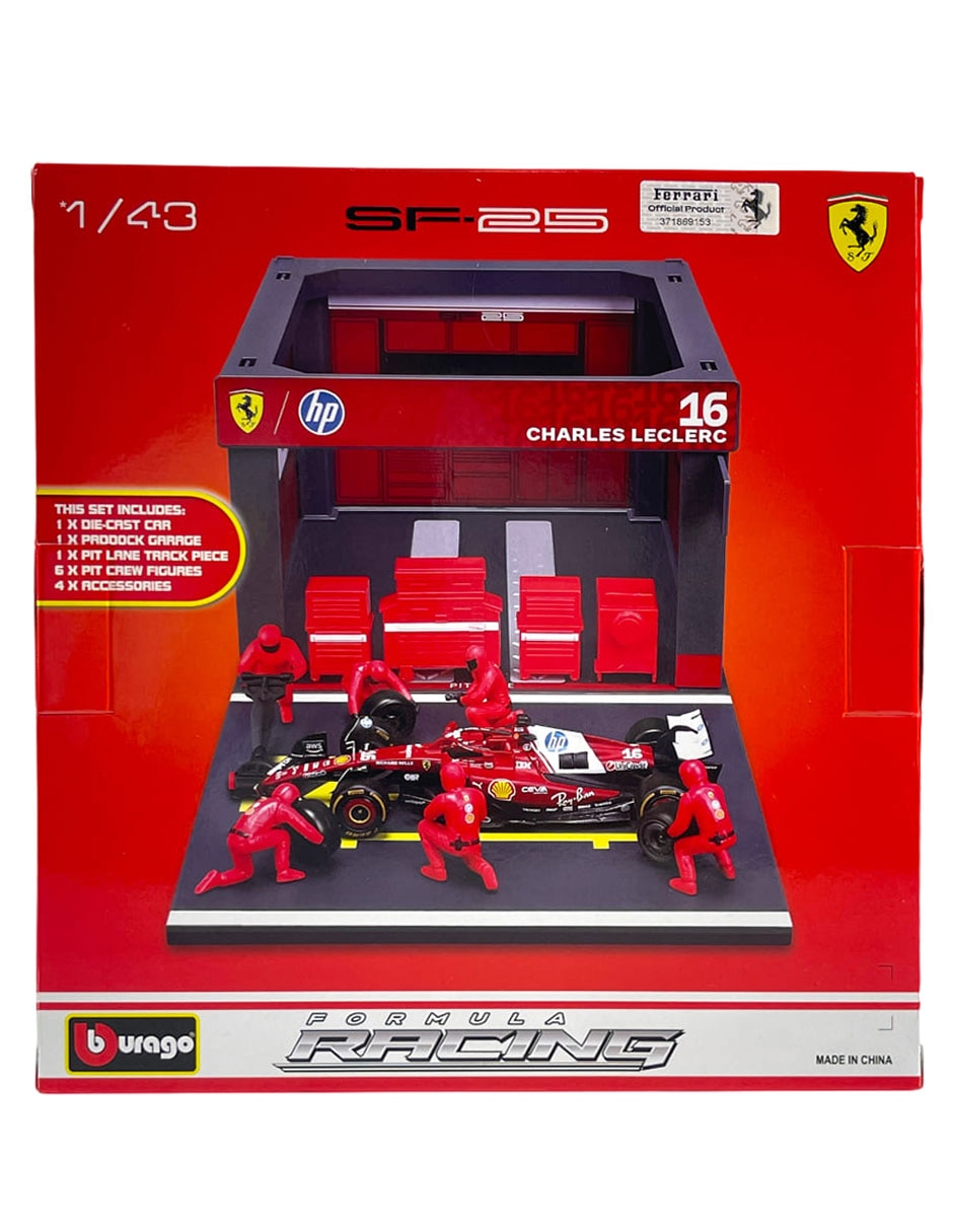 Set vehiculo a escala Pit Pass Diorama 16 Charles Leclerc 2