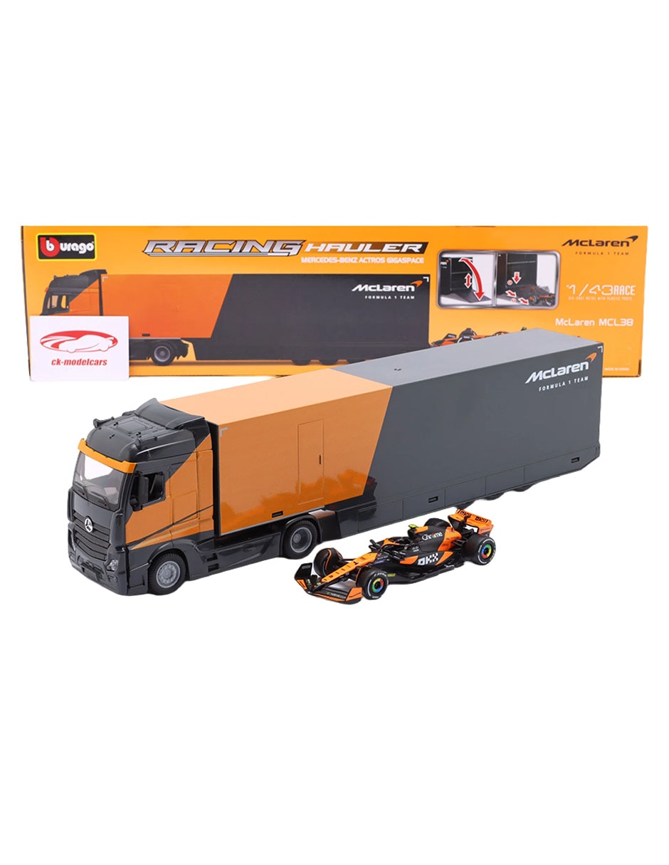 Set vehiculo a escala Racing Hauler Mercedes Benz Actros Gigaspace 4