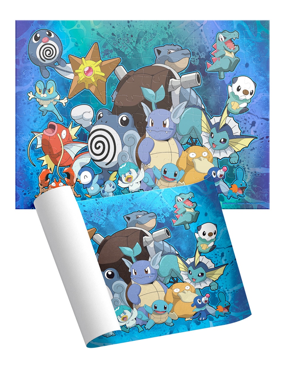 Rompecabezas pokémon rompecabezas infantil pokemon agua cilindro 100 piezas 4