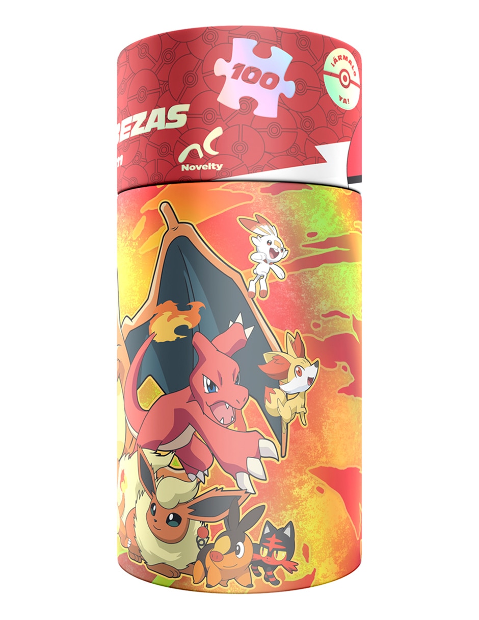 Rompecabezas pokémon rompecabezas infantil pokemon fuego cilindro 100 piezas 4