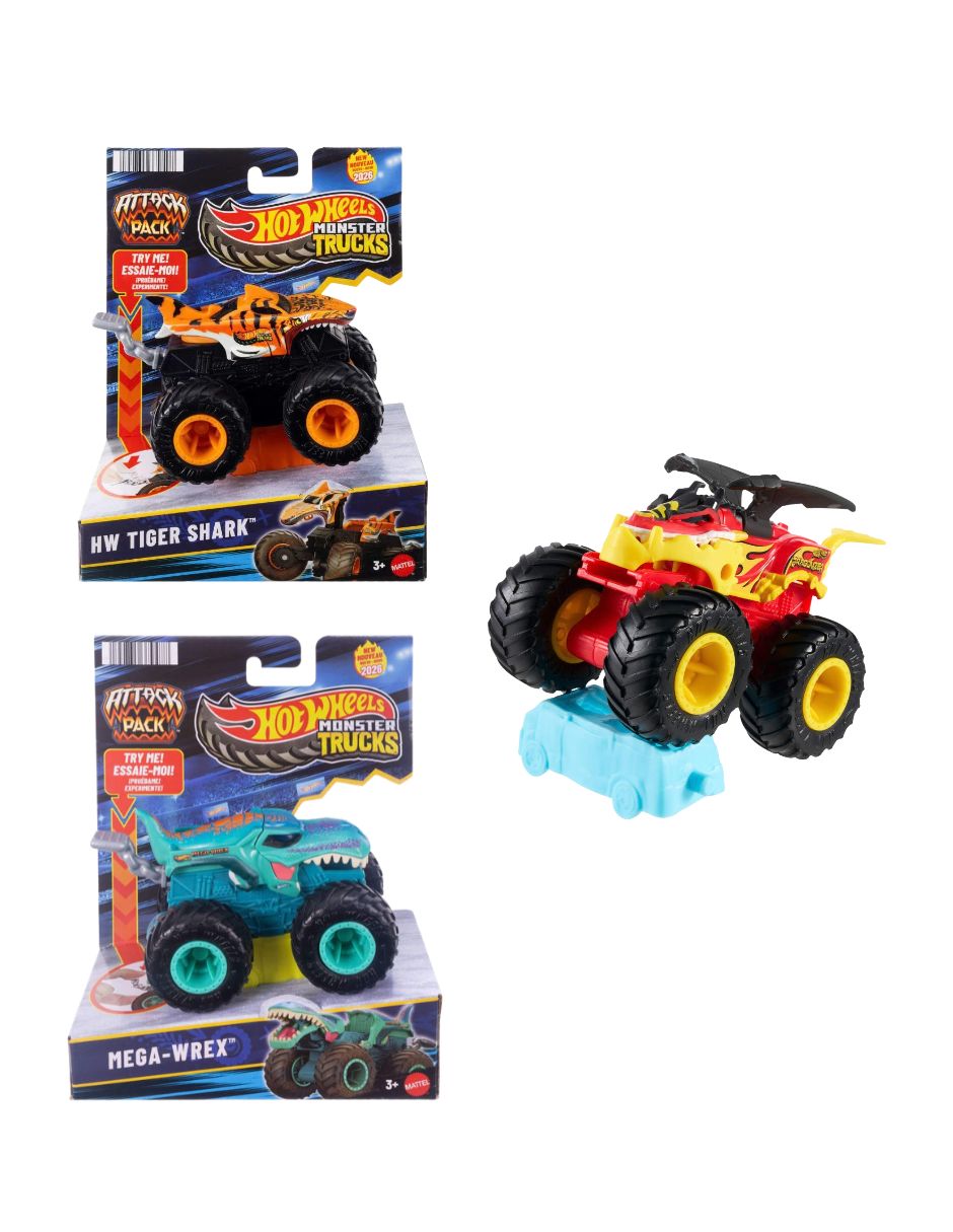 Vehículo a escala Monster Trucks Attack Pack Hot Wheels