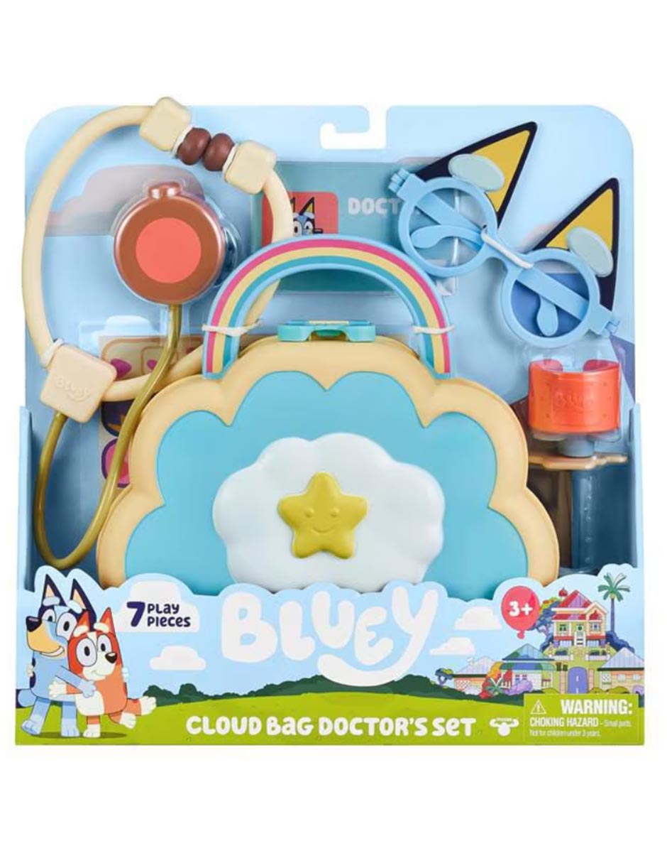 Set juguete bluey cloud bag doctor's 3